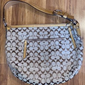 Coach Tan Satchel,SOHO SIGNATURE BOHO, Like New